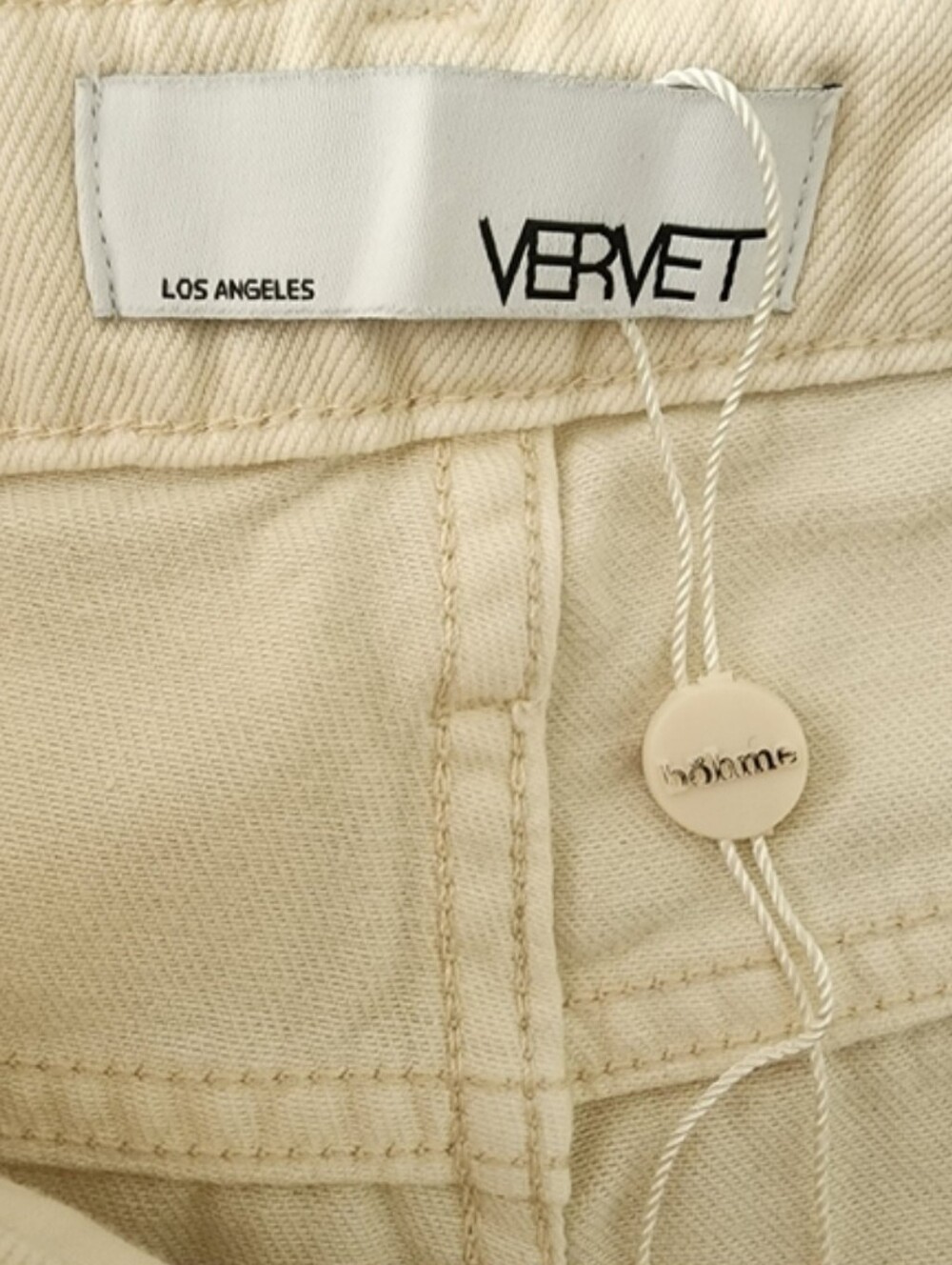 Vervet by Flying Monkey Leslie High Rise 90s Distressed Cropped Jeans Cream 27 - Picture 8 of 10
